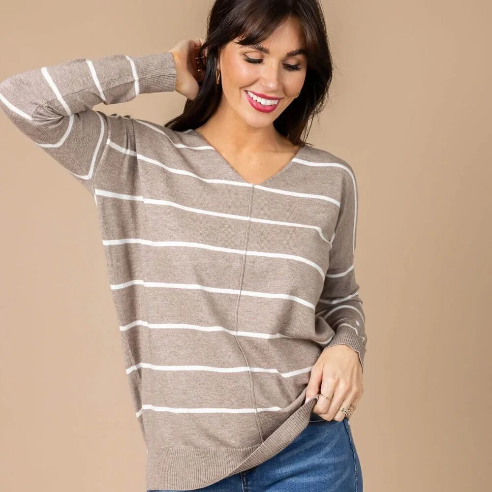 Green Cents of Style Emmy Striped Pullover Sweater Size L/XL